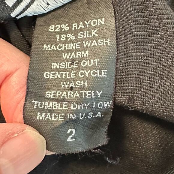 Eileen Fisher New York Black Velvet Silk Blend A Line Midi Pull On Skirt Size 2 - Picture 4 of 9